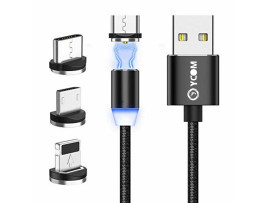 Ycom V17 3.1A Magnetic Fast Charging Cable Micro USB, Type C, iPhone
